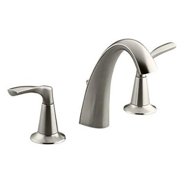 Imagem de Kohler K-R37026-4D-BN Mistos Torneira para pia de banheiro generalizada, níquel escovado vibrante