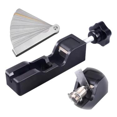 Imagem de CNRAQR Ferramenta universal para lacuna da vela de ignição compatível com a maioria das velas de ignição de 10 mm, 12 mm, 14 mm, 16 mm, preta – 1 conjunto com medidor de folga