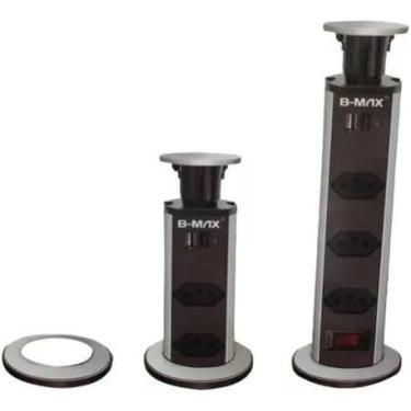 Imagem de Torre De Tomadas Multiplug com 3 tomadas Usb + Usb C de Embutir Mesa B