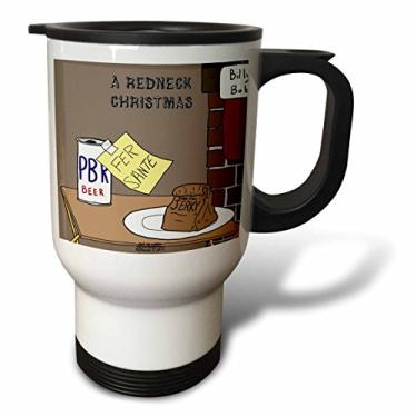 Imagem de 3dRose Caneca de viagem "A Redneck Christmas Eve Santa Snack Incluindo Beer and Jerky" (Uma véspera de Natal, 500 ml, multicolorida