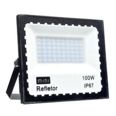 Imagem de Refletor 100W Led Smd Slim Mini Holofote Branco Frio Ip67 Bivolt - Led