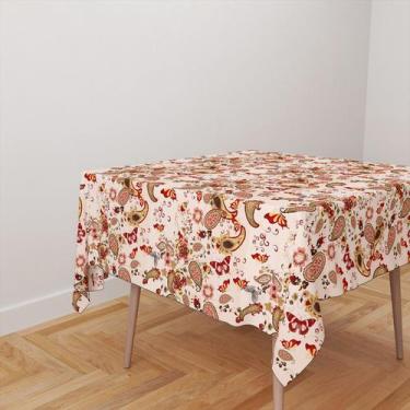 Imagem de Toalha De Mesa Quadrada 4 Lugares Tecido Oxford Boho Borboletas TL58 -