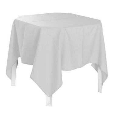 Imagem de toalha de mesa quadrada tecido oxford branco 1,45x1,45 - B.F CONFECÇÕE