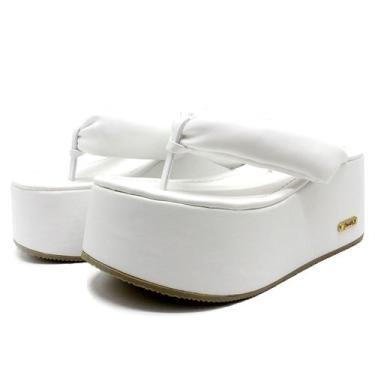 Imagem de Sandalia Plataforma Tamanco Barth Shoes Capri, Branco, 36
