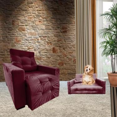 Imagem de Poltrona Retrátil e Reclinável Com Apoio de Pés Cris Mais Sofá Pet Bob