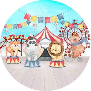 Imagem de Painel Festa Redondo C/ Elástico 1,50m Circo Vermelho - Fadrix