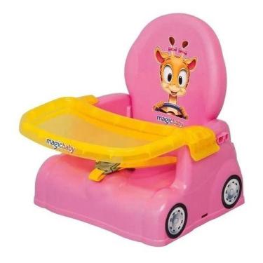 Imagem de Cadeira Papinha Rosa Girafa Alça Ajustável 4777 Magic Toys