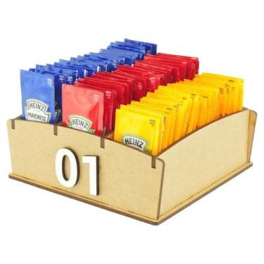 Imagem de 10 Organizador Sachês Lanchonete Hamburgueria Pastelaria Numerados Crú