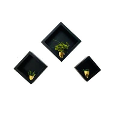 Imagem de Kit 3 Nichos Quadrados, Pequeno, Médio e Grande para decoração de sala