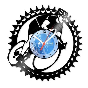 Imagem de Relógio De Parede Disco Vinil Esportes - Ciclismo - VES-114 - Modernar