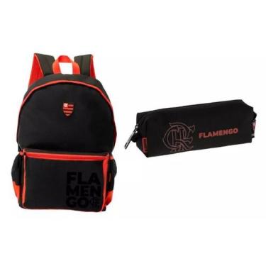 Imagem de Kit Mochila Escolar Costas Flamengo Com Estojo 2025 Xeryus