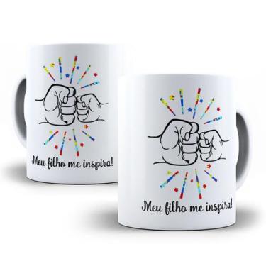 Imagem de Kit Presente Pai de Autista Meu filho me Inspira com Caneca + Chaveiro