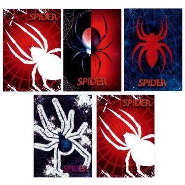 Imagem de Kit 5 Caderno Spider Brochurão Capa Dura 96 Folhas Costurado - Maxima 