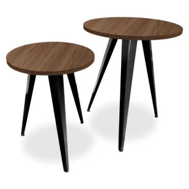 Imagem de Conjunto Jogo Mesa De Canto Decorativa Lateral Ornes Para Sala Quarto 