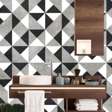 Imagem de Papel de Parede  Textura Azulejo preto e branco  (folha med. 90x300 cm