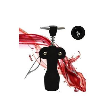 Imagem de Saca Rolhas Abridor De Garrafa Para Vinho Metal Emborrachado - Abelhud