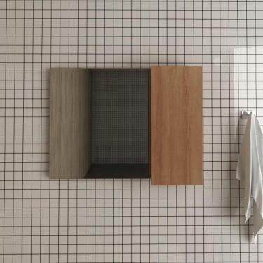 Imagem de Armário para Banheiro Aéreo com Espelho - Amêndoa - Tecno Mobili, Marr