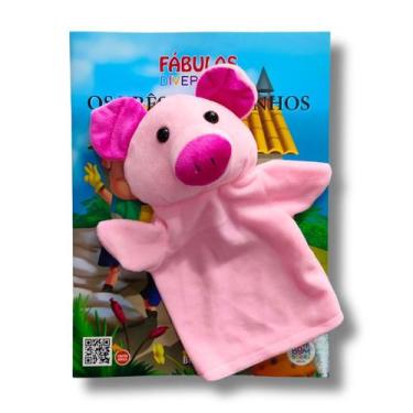 Imagem de Livro + Fantoche Fábulas Divertidas - Os Três Porquinhos - Editora Bom