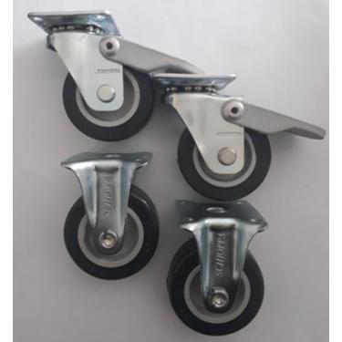 Imagem de Rodizio para carrinhos e  móveis roda pvc com freio e sem kit glap 210