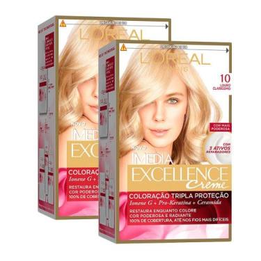 Imagem de Kit 2 Tintura Creme Imédia Excellence L'oréal Louro Claríssimo 10 Kit