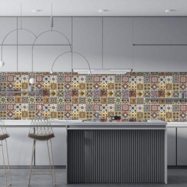 Imagem de Papel De Parede Adesivo Azulejo Português Lavável - AUM Adesivos, mode