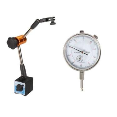 Imagem de kit base magnetica articulada + relogio comparador 0,01 mm - Orion