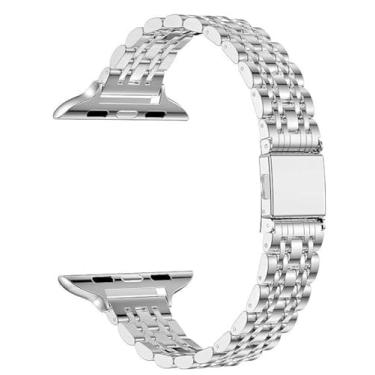 Imagem de MaKTech Pulseira de Aço Inoxidável Feminina com Sete Peças Pulseira de Metal de 14mm para Apple Watch 10/9/Ultra 2/SE/8/7[2024] (46mm/45mm/44/49mm,Esbelto-Prata)