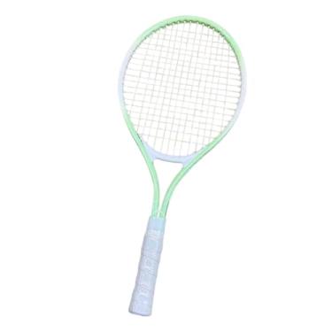 Imagem de Deevoka Raquete de tênis Equipamento de tênis Raquete de tênis com antiderrapante Cordas de nylon de alta resistência para jogadores recreativos, Verde Branco