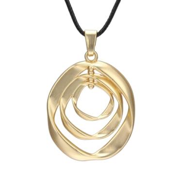 Imagem de Jeniiahua Colar longo com pingente feminino vintage ajustável com contas Y gargantilha estilo étnico hippie, Couro sintético, Sem Pedra Preciosa