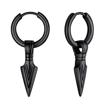 Imagem de FaithHeart Brincos Viking Thors de martelo/machado/cabeça de lança para mulheres e homens de aço inoxidável/banhado a ouro 18 K, embalagem de presente, Aço inoxidável, Sem pedras preciosas