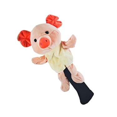 Imagem de Milageto de cabeça para taco de golfe de pelúcia Madeira cabeça de substituição protetora de substituição para presentes de, porco