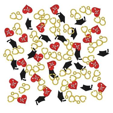 Imagem de INNORU Confete de Formatura de Médico E Enfermeiro, Confete de Mesa de Formatura de Rn Bsn, Confete de Dispersão de Graduação de Escola de Enfermagem, Decorações de Mesa de Festa de Formatura de Facul