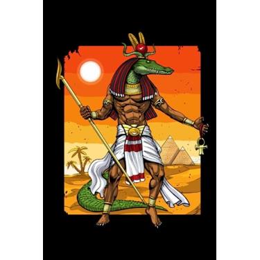 Imagem de Ancient Egyptian Mythology Notebook: Ancient Egyptian Mythology God Sobek Black Lined Notebook