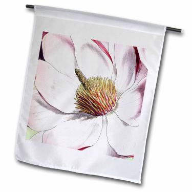 Imagem de 3dRose fl_79192_1 Bandeira de jardim de flores de magnólia branca vintage, 30 x 45 cm