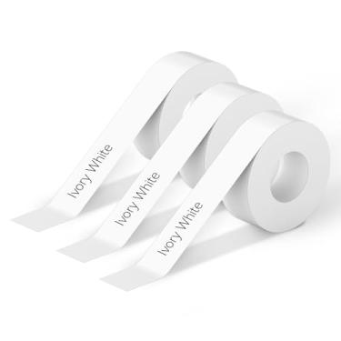Imagem de PeriPage Fita de etiqueta contínua à prova d'água resistente a óleo, 1,4 cm x 4,2 m, sem BPA, compatível com mini impressoras de etiquetas P10/D11/D110 (branco, 3 rolos)