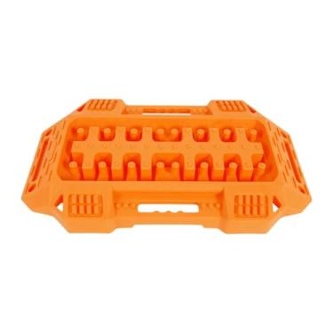 Imagem de JicSuXi Car Traction Board Lama Areia Neve Rampa Anti Slip Alta Resistência Recuperação Track Traction Mat Tire Traction Pad para veículo, Laranja