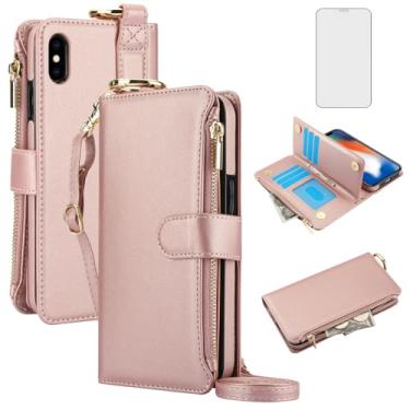 Imagem de Asuwish Capa de telefone para iPhone Xs X 10 10s carteira com zíper com protetor de tela de vidro temperado alça transversal suporte para cartão capa celular iPhoneX iPhoneXs iPhone10 i PhoneX SX 10x