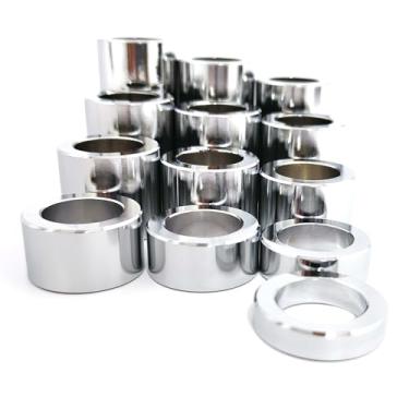 Imagem de Americruise Kit espaçador de eixo de roda de alumínio CNC com 13 peças I.D. 3/10.2 cm - OD 3-1/20.3 cm para Harley Custom Bobbers and Choppers (preto, ID 3/10.2 cm - OD 1-1/20.3 cm)