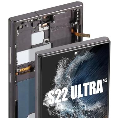 Imagem de Substituição de tela para Samsung Galaxy S22 Ultra 5G para Samsung S22 Ultra LCD Display Digitalizador SM-S908B SM-S908U Reparação de tela sensível ao toque com moldura de 6,7 polegadas (versão TFT,