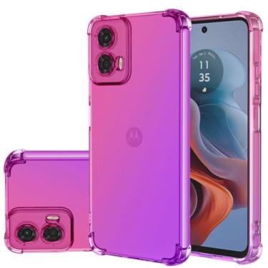 Imagem de Gufuwo Capa para Moto G34 5G, Motorola G34/Moto G45 XT2363-2 linda capa para meninas e mulheres, capa protetora de TPU macio antiarranhões gradiente à prova de choque para Motorola Moto G34 5G