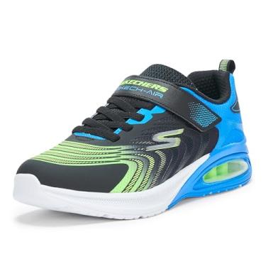 Imagem de Skechers Microspec Max Advance-vortivo para meninos, Preto/Azul/Limão, 12 Little Kid