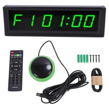 Imagem de Relógio de Parede Elétrico Com Controle Remoto, Relógio Digital de 7 Cores Ajustáveis ​​e 6 Dígitos Com Função de Temporizador Relógio Portátil para Casa, Escritório, (Bateria de