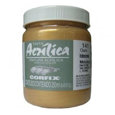 Imagem de Tinta Acrílica Corfix Ouro Irisdecente 250ML - TINTAS CORFIX