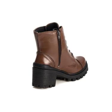 Imagem de Coturno Feminino Tratotado Em Couro - pettinari, Laranja, 36