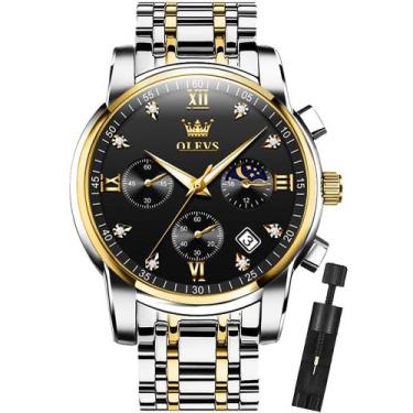 Imagem de Relógio de pulso OLEVS Chronograph Quartz em Aço Inoxidável para Homen