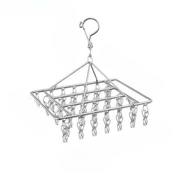 Imagem de Cabide De Roupa À Prova De Vento De Aço Inoxidável Varal Meia Toalha Bra Secagem Roupas Peg Airer Secador