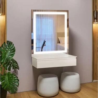 Imagem de Penteadeira Camarim Paris Com Espelho E Led Off White - Mavaular