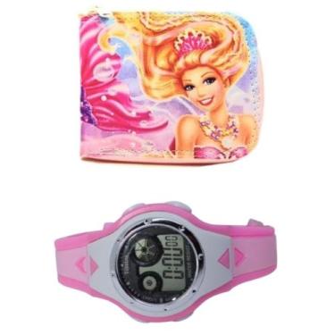 Imagem de Carteira infantil Barbie e relógio digital ou com cronometro menina pa