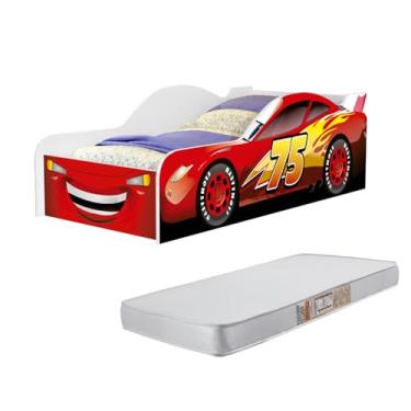 Imagem de Mini Cama Carro Juvenil Com Colchão. (Mc Queen Vermelho)