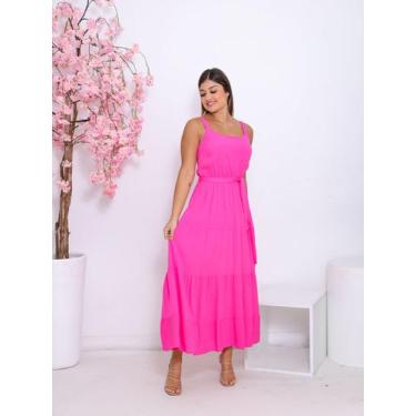 Imagem de Vestido Feminino Midi Amarração com Forro e Decote V Tecido Premium - 